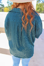 Load image into Gallery viewer, Mallory Long Sleeve Cheetah Blouse- Emerald
