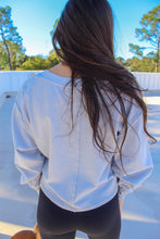 Load image into Gallery viewer, Logan V Neck Long Sleeve Crop- Smock Blue
