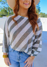 Load image into Gallery viewer, Becca Striped Knit Top- Ivory/Olive
