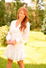 Load image into Gallery viewer, Candace Chevron A Line White Dress
