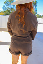 Load image into Gallery viewer, Nikia Belt Detail Knit Romper- Dark Olive
