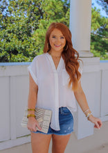 Load image into Gallery viewer, Tru Short Sleeve Button Up V-Neck
