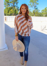 Load image into Gallery viewer, Becca Striped Knit Top- Ivory/Rust
