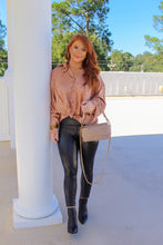 Load image into Gallery viewer, Mallory Long Sleeve Cheetah Blouse- Walnut

