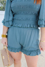 Load image into Gallery viewer, Selena Smocking Frill Top &amp; Short Set- Emerald
