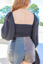 Load image into Gallery viewer, Eloise Gathered Crop Top - Black
