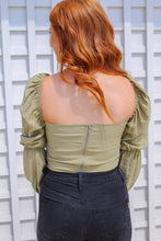 Load image into Gallery viewer, Bria Ruched Crop Top- Olive
