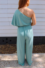 Load image into Gallery viewer, Blaire One Shoulder Jumpsuit- Seafoam
