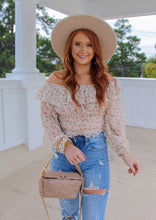 Load image into Gallery viewer, Blake Floral Ruffle Crop- Cream
