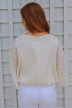 Load image into Gallery viewer, Ann Surplice Gold Dimond Bodysuit- Off White

