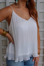 Load image into Gallery viewer, Jenna Pleated Cami- White

