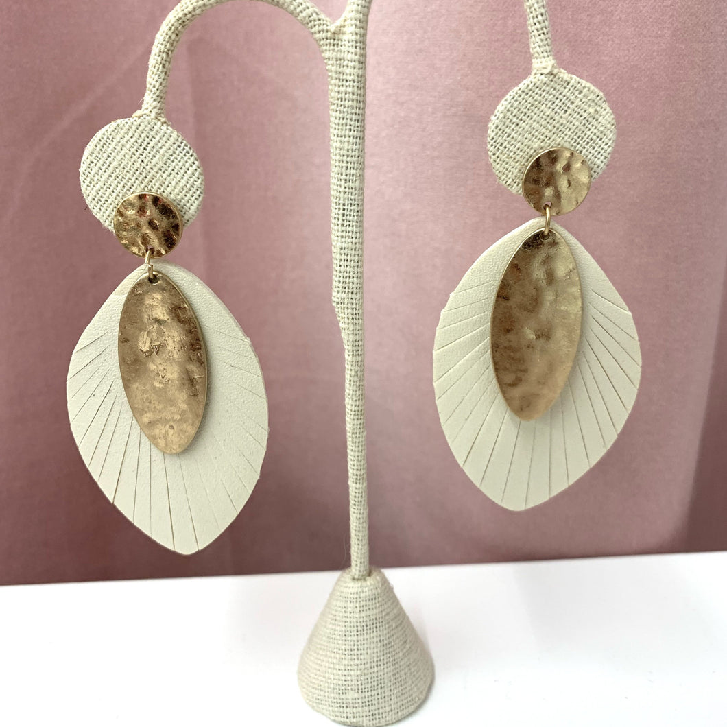 Leather Feather Earrings