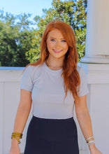 Load image into Gallery viewer, Kessler Ribbed Cropped Athleisure Tee- Mist
