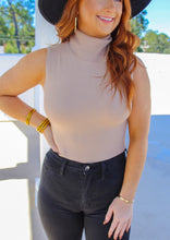 Load image into Gallery viewer, Dessi Tank Turtle Neck Bodysuit- Taupe
