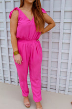 Load image into Gallery viewer, Jessica Shoulder Tie Jumpsuit- Hot Pink

