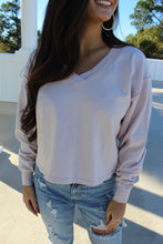 Load image into Gallery viewer, Logan V Neck Long Sleeve Crop- Lilac Fog

