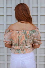 Load image into Gallery viewer, Jeni Crop Off The Shoulder Floral Top- Orange
