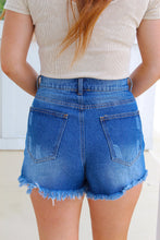 Load image into Gallery viewer, Rowen Distressed High Waisted Shorts- Denim
