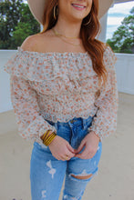 Load image into Gallery viewer, Blake Floral Ruffle Crop- Cream
