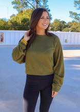 Load image into Gallery viewer, Michelle Round Neck Sweatshirt- Olive
