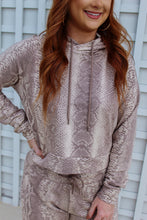 Load image into Gallery viewer, Sepia Snake Cropped Hoodie Pullover
