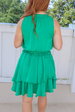 Load image into Gallery viewer, Sharon Button Down Ruffle Dress- Kelly Green
