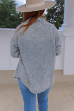 Load image into Gallery viewer, Faith Washed Oversize Button Up Shacket- Teal Green
