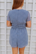 Load image into Gallery viewer, Nikita Animal Print Romper- Blue/White
