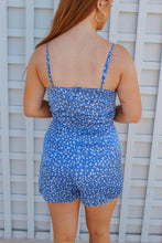Load image into Gallery viewer, Murphy Front Wrap Romper- Blue/White
