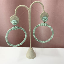 Load image into Gallery viewer, Solid Beaded Circle Hoop
