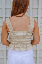 Load image into Gallery viewer, Annalise Smocking Ruffle Top- Cream
