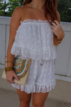 Load image into Gallery viewer, Lilli Tiered Ruffle Trim Romper- White
