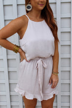 Load image into Gallery viewer, Michaela Sleeveless Halter Top Romper- Ecru
