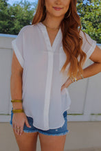 Load image into Gallery viewer, Tru Short Sleeve Button Up V-Neck
