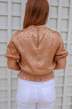 Load image into Gallery viewer, Anna Mock Neck Printed Top- Taupe
