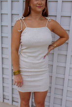 Load image into Gallery viewer, Jolie Tie Ribbed Dress- Ivory
