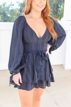 Load image into Gallery viewer, Adele Ruffle Romper- Black
