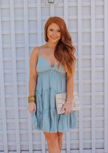Load image into Gallery viewer, Natalie Ruffled Cami Dress- Teal

