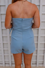 Load image into Gallery viewer, Helen Misty Blue Tie Romper
