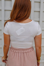 Load image into Gallery viewer, Brianna Tie Front Bodysuit- White
