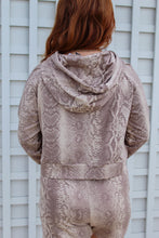 Load image into Gallery viewer, Sepia Snake Cropped Hoodie Pullover
