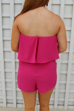Load image into Gallery viewer, Noelle Fuchsia Strapless Romper
