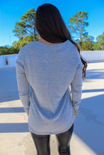 Load image into Gallery viewer, Ashley V Neck Long Sleeve High-Low Top- Grey

