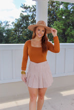 Load image into Gallery viewer, Keagan Long Sleeve Square Neck Bodysuit- Camel
