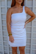 Load image into Gallery viewer, Little White One Shoulder Dress
