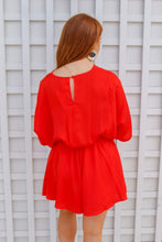 Load image into Gallery viewer, Frankie Kimono Sleeve Romper- Red
