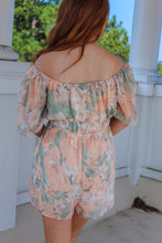 Load image into Gallery viewer, Ariana Floral Print Romper- Orange
