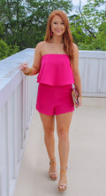 Load image into Gallery viewer, Noelle Fuchsia Strapless Romper
