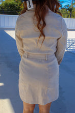Load image into Gallery viewer, Ashlan Button Front Suede Dress- Cream
