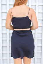 Load image into Gallery viewer, Brooklyn Cowl Neck Mini Dress- Black
